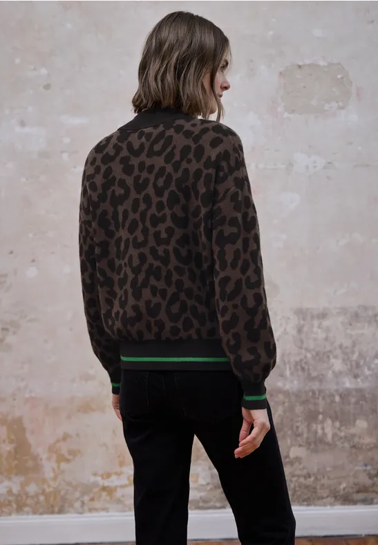 Leo jacquard vest java brown