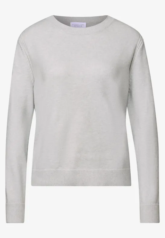 Softer Pullover mit Details heather grey mel.
