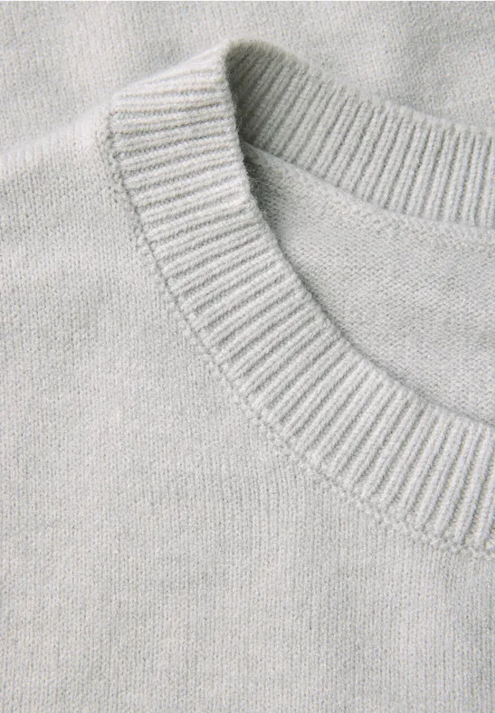 Softer Pullover mit Details heather grey mel.