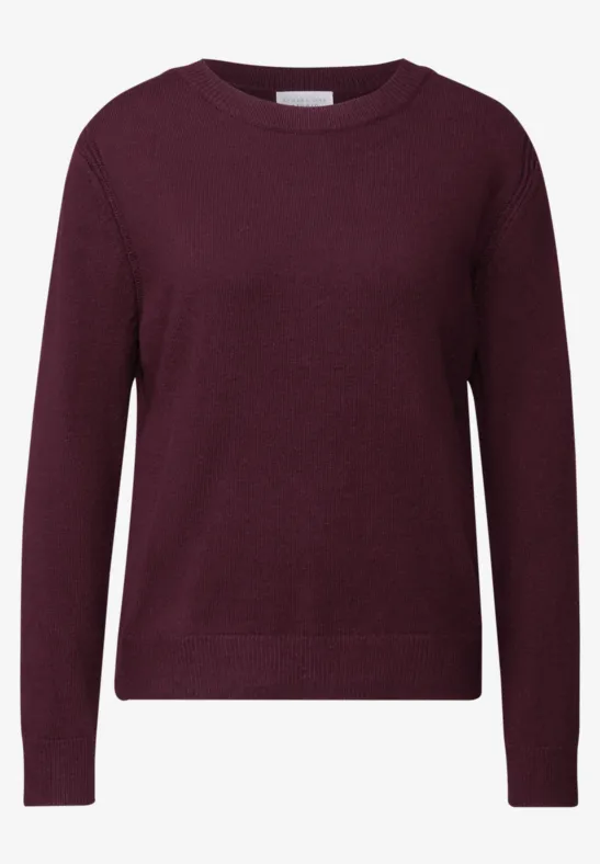 Softer Pullover mit Details dark plum red