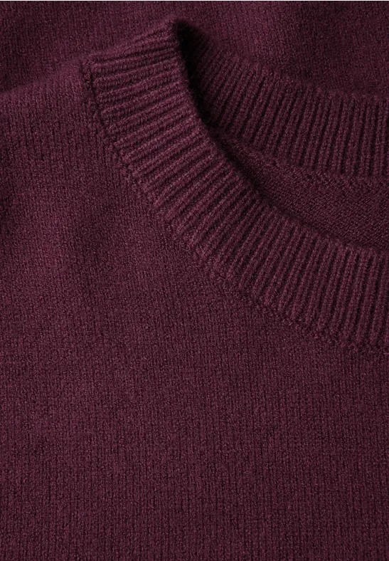 Softer Pullover mit Details dark plum red