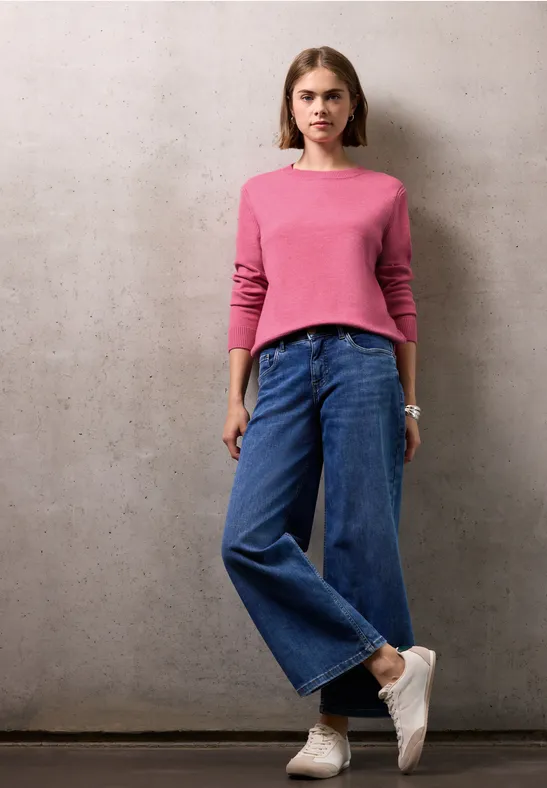 Pull doux avec détails candy pink mel.