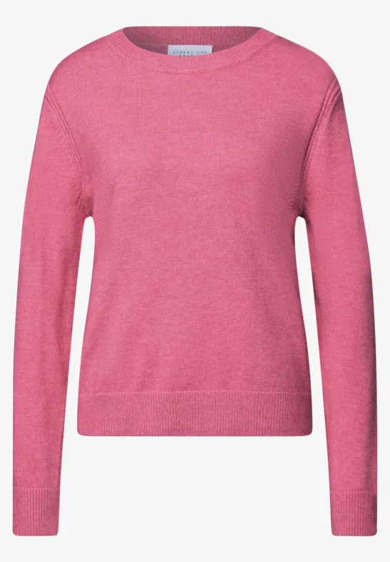 Pull doux avec détails candy pink mel.