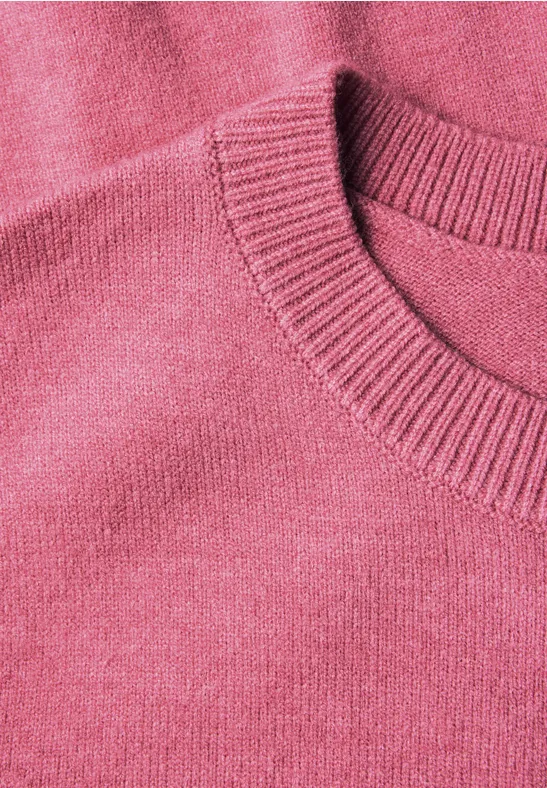 Pull doux avec détails candy pink mel.