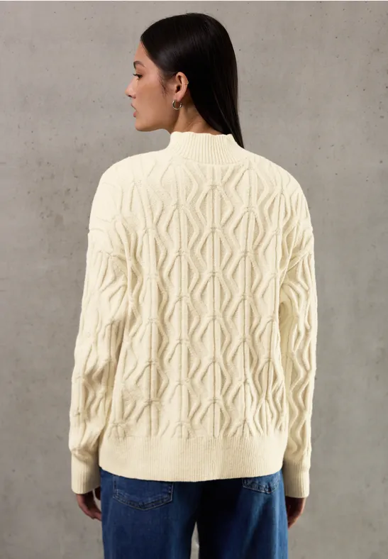 Pull à motif tricoté soft beige