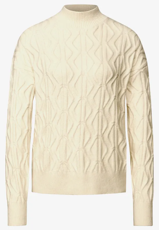 Pull à motif tricoté soft beige