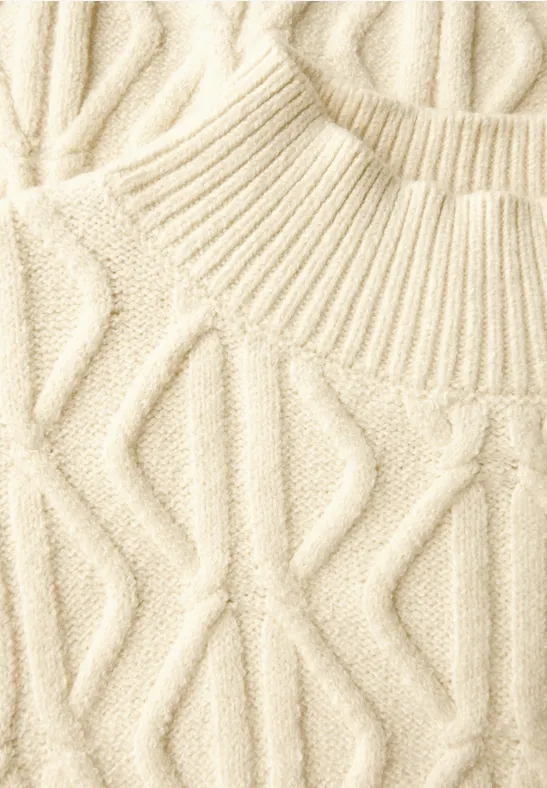 Pull à motif tricoté soft beige
