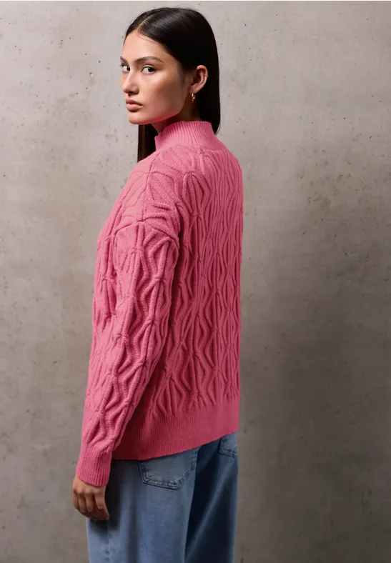 Pull à motif tricoté candy pink mel.