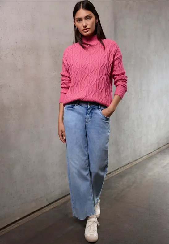 Pull à motif tricoté candy pink mel.