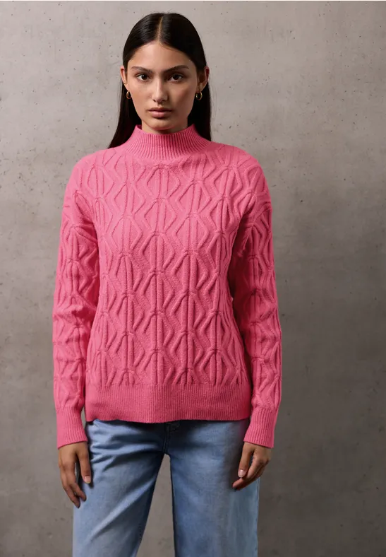 Pull à motif tricoté candy pink mel.