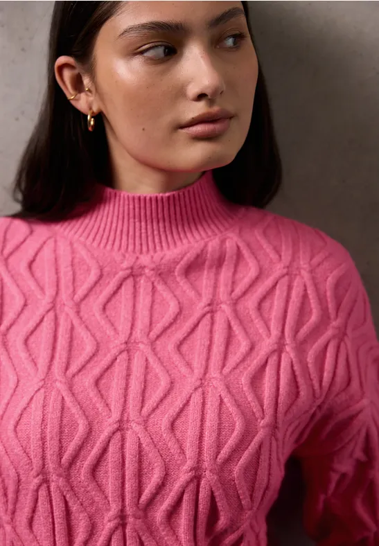 Pull à motif tricoté candy pink mel.