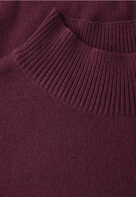 Pull à col tourbillon dark plum red