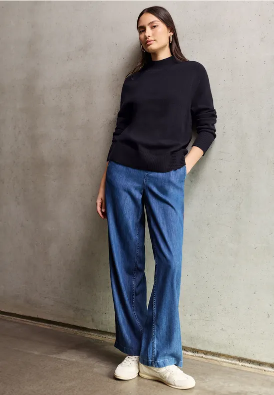 Turtleneck Pullover ink blue night