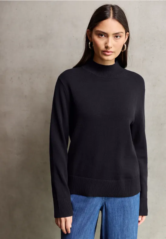 Turtleneck Pullover ink blue night