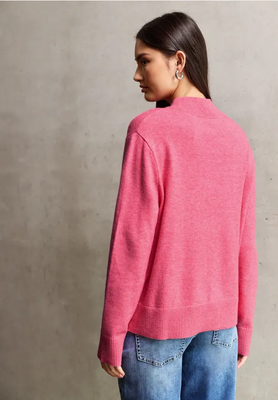Turtleneck Pullover candy pink mel.