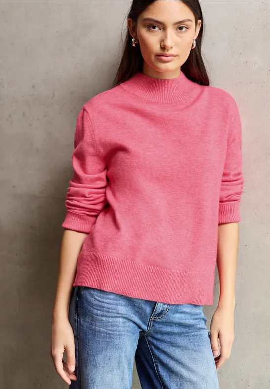 Turtleneck Pullover candy pink mel.