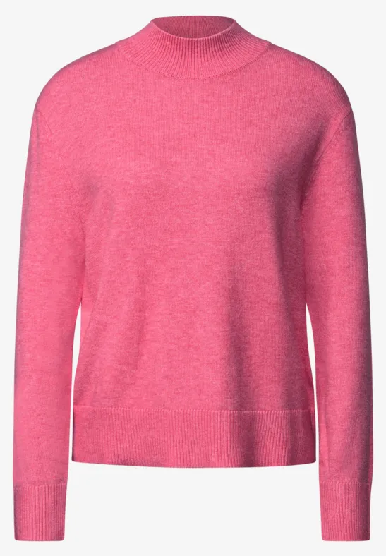 Turtleneck Pullover candy pink mel.