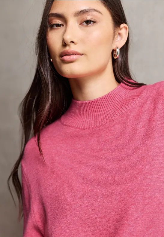 Turtleneck Pullover candy pink mel.