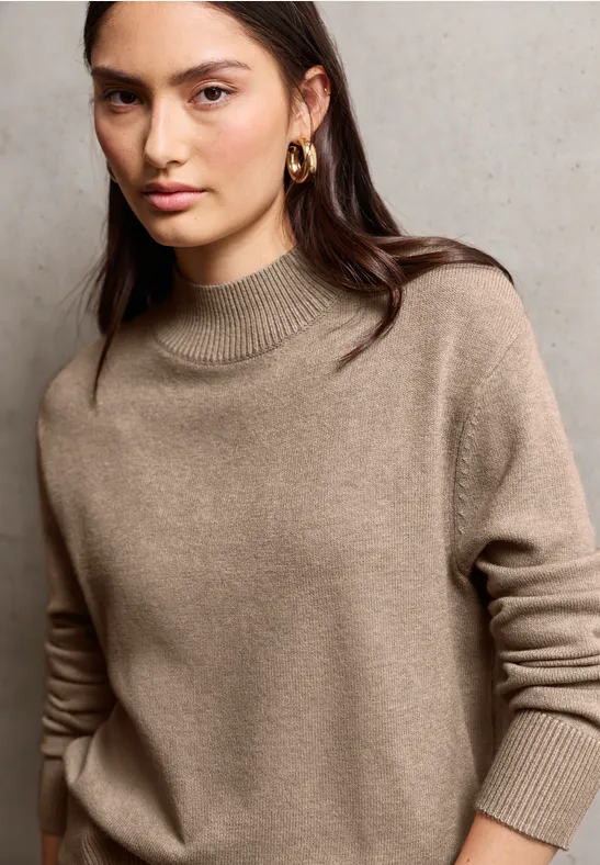 Turtleneck Pullover sandstone beige mel.