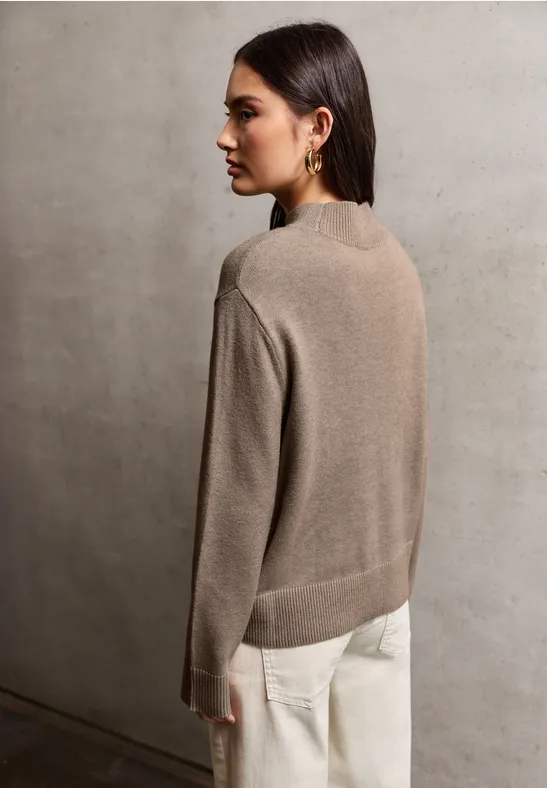 Turtleneck Pullover sandstone beige mel.