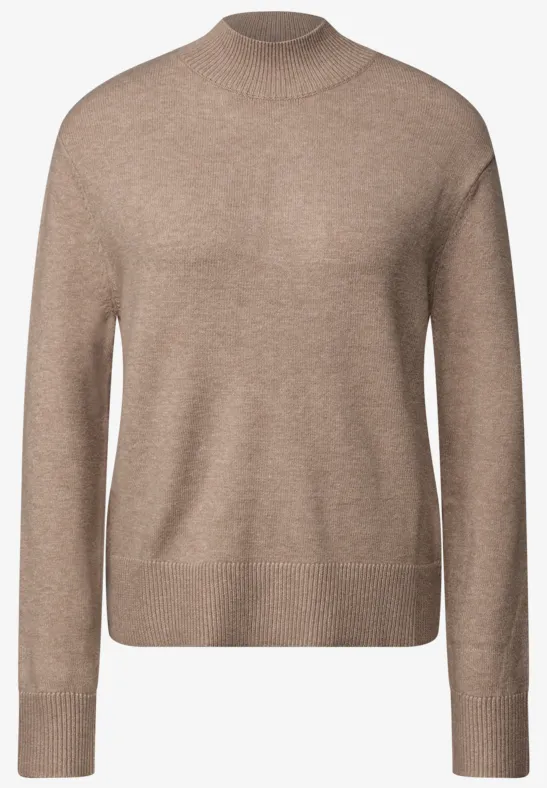 Turtleneck Pullover sandstone beige mel.