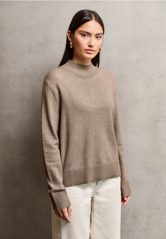 Turtleneck Pullover sandstone beige mel.