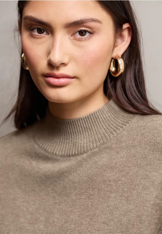 Turtleneck Pullover sandstone beige mel.