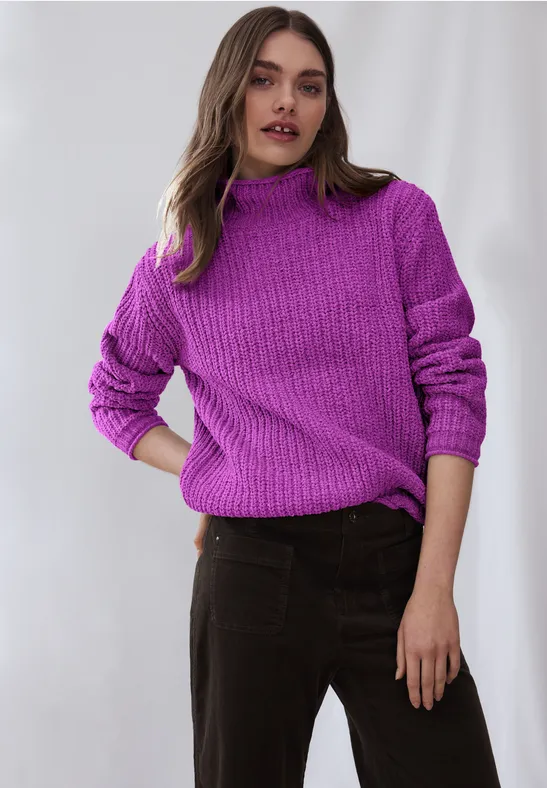 Turtleneck Pullover floral pink