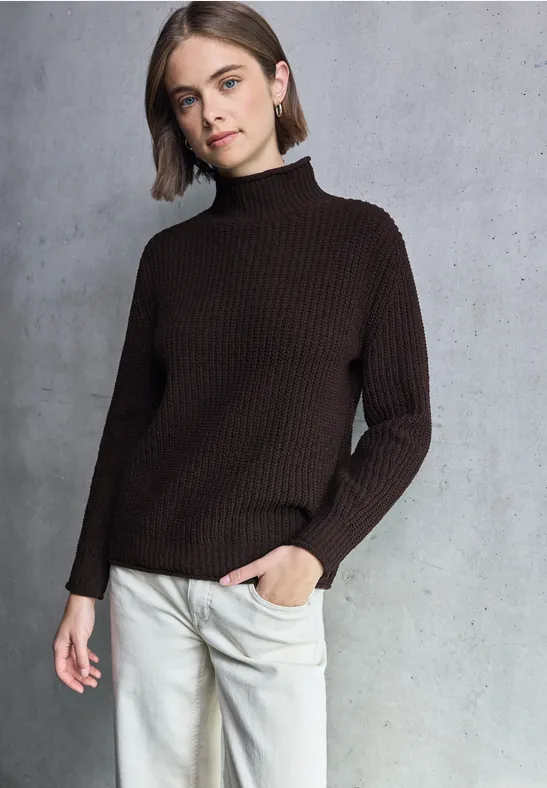 Turtleneck Pullover velvet wine