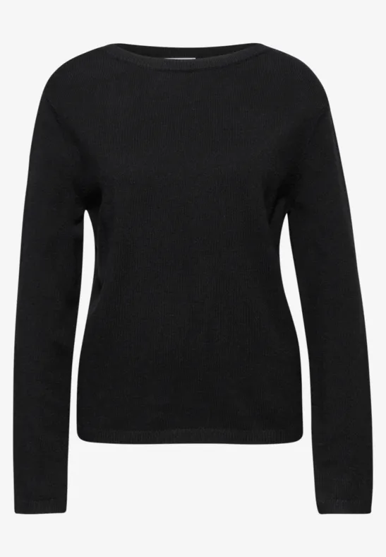 Rundhals Pullover Black