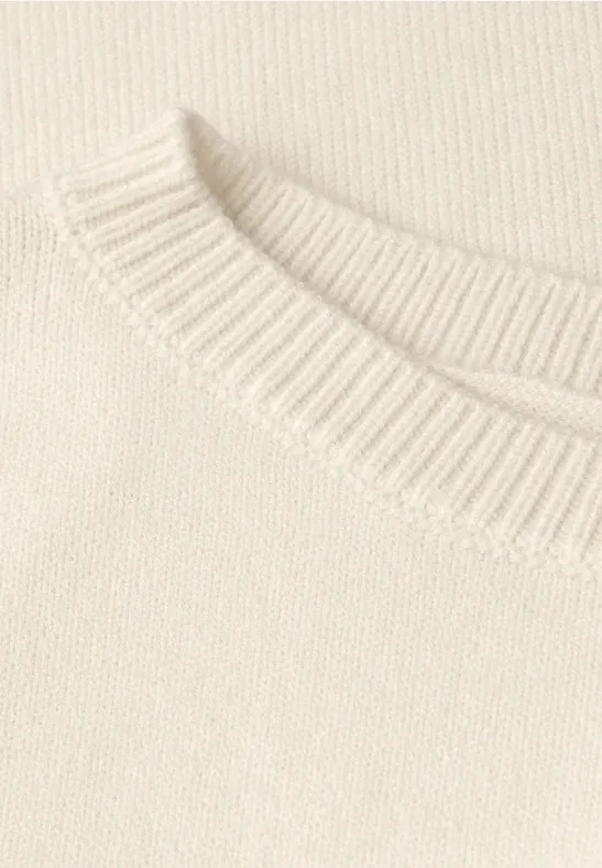 Trui met ronde hals soft beige