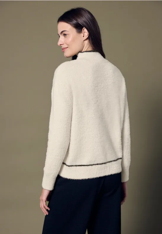 Pullover mit Kontrastdetails soft beige
