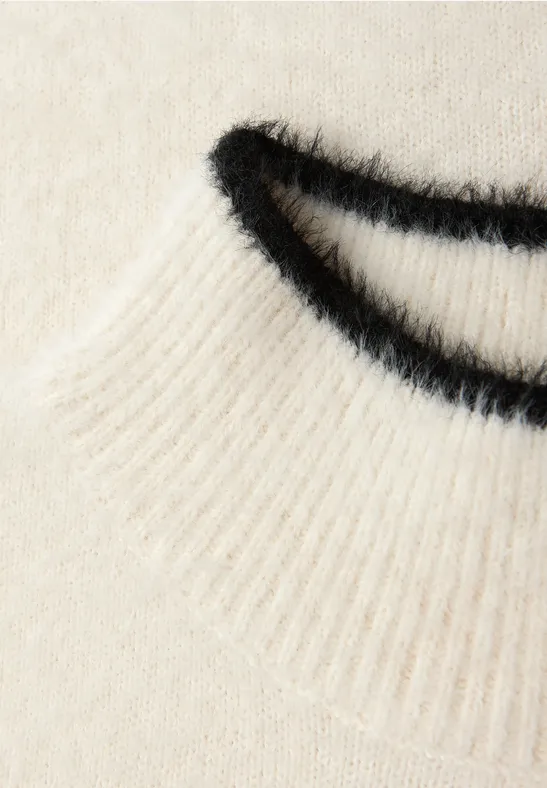 Pullover mit Kontrastdetails soft beige
