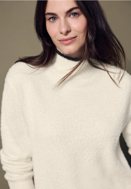 Pullover mit Kontrastdetails soft beige