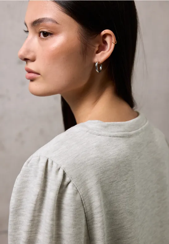 Sweater mit Schmucksteinen heather grey mel.