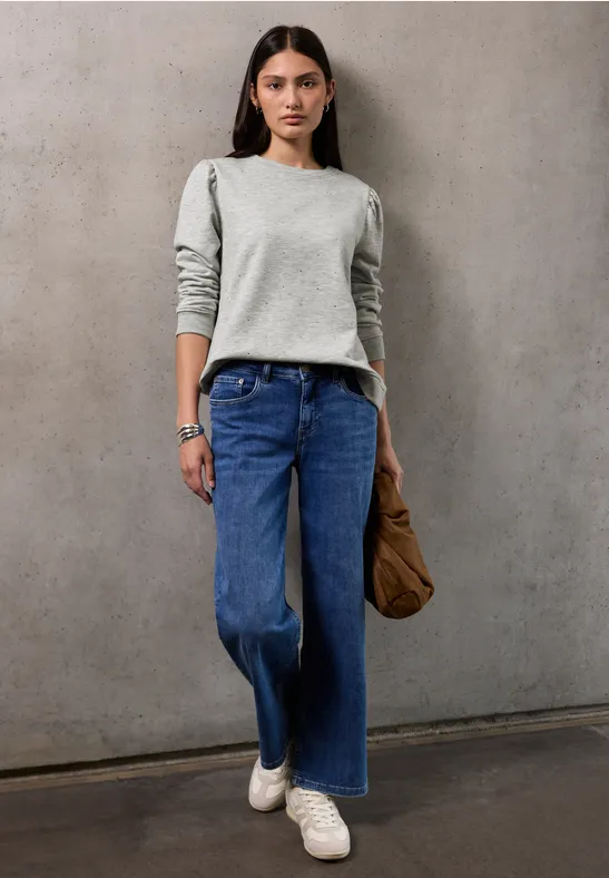 Sweater mit Schmucksteinen heather grey mel.