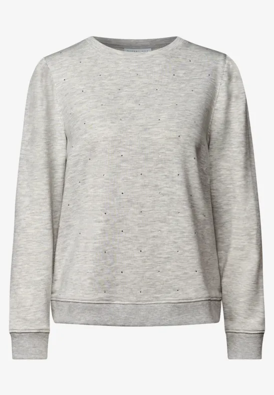 Sweater mit Schmucksteinen heather grey mel.