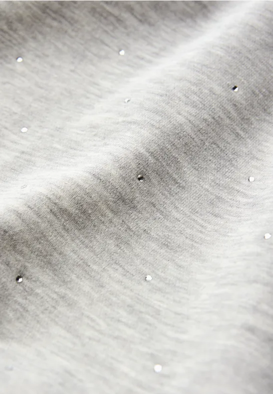 Sweater mit Schmucksteinen heather grey mel.