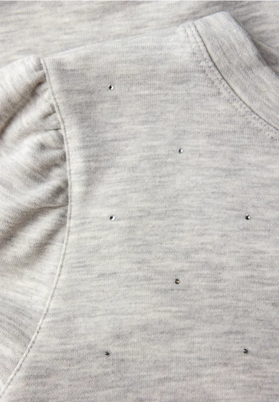 Sweater mit Schmucksteinen heather grey mel.