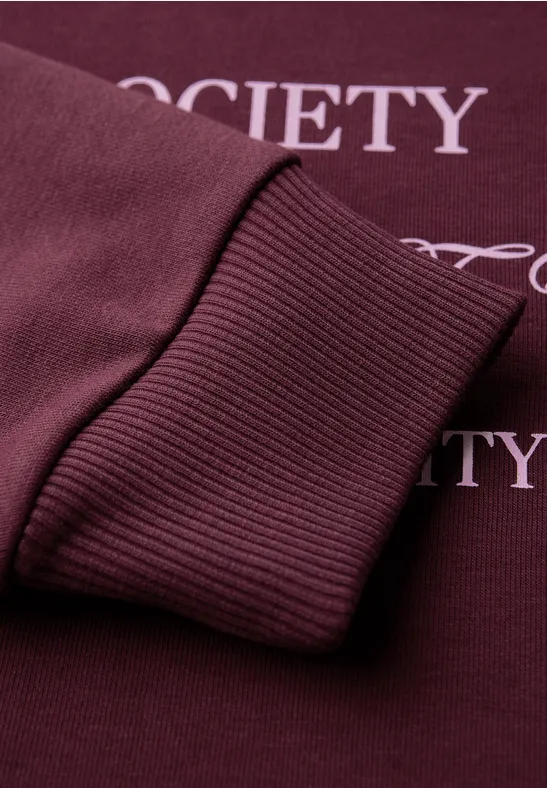Loose Fit Backprint Sweater dark plum red