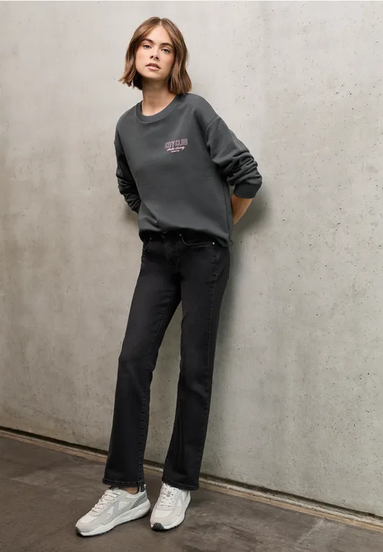 Loose Fit Backprint Sweater shore grey