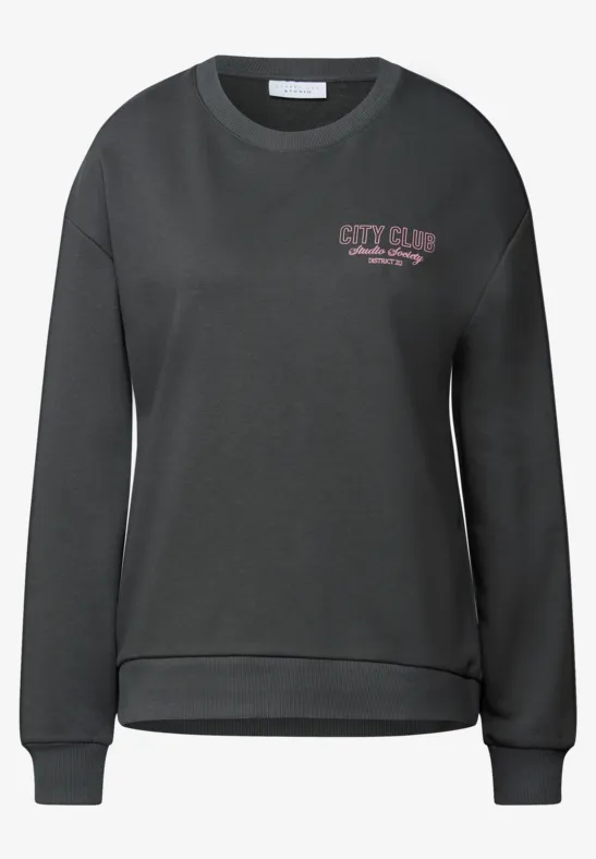 Loose Fit Backprint Sweater shore grey