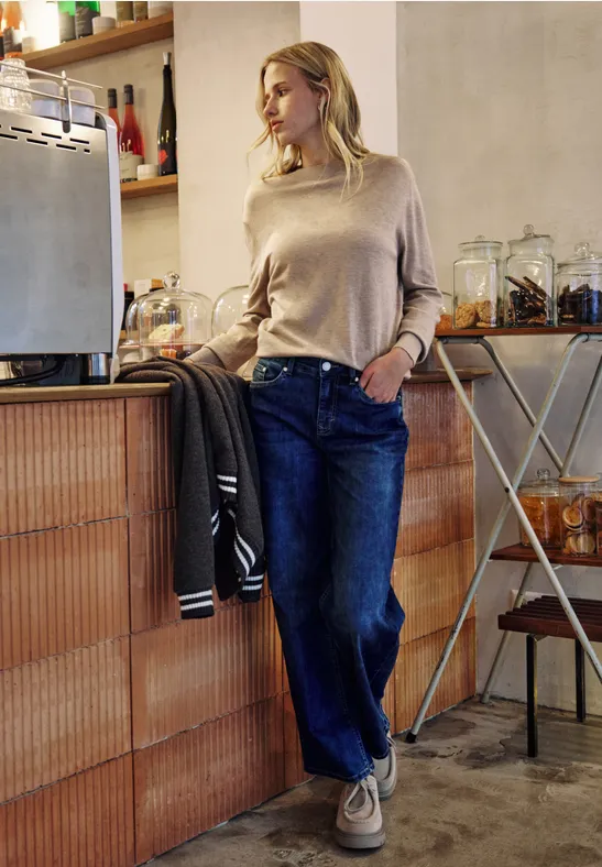 Pullover mit Volumen-Ärmeln buffed beige mel.