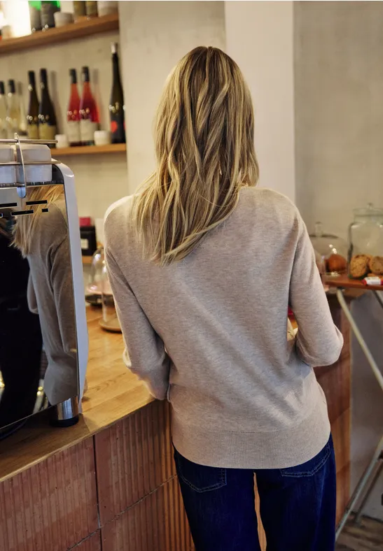 Pullover mit Volumen-Ärmeln buffed beige mel.