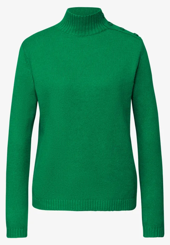 Pullover mit Knopfdetail bold green