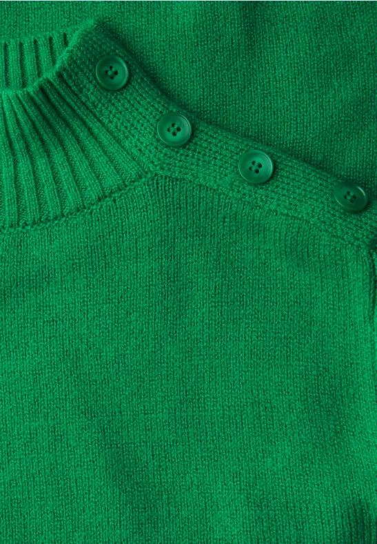 Pullover mit Knopfdetail bold green