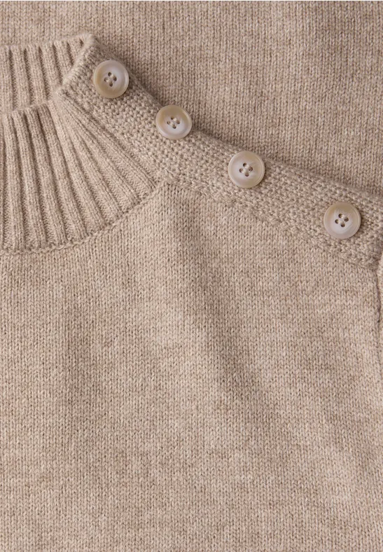 Pullover mit Knopfdetail buffed beige mel.