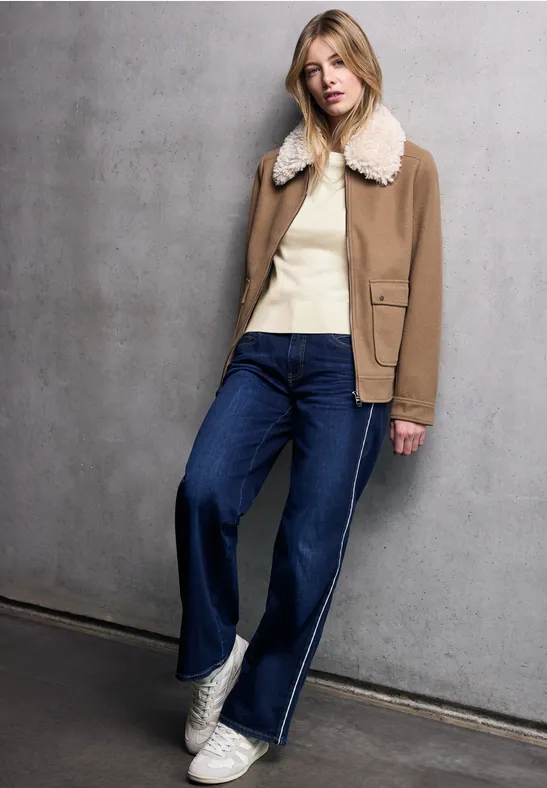 Pullover mit Puff-Ärmeln soft beige