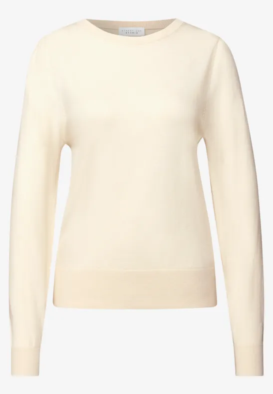 Pullover mit Puff-Ärmeln soft beige