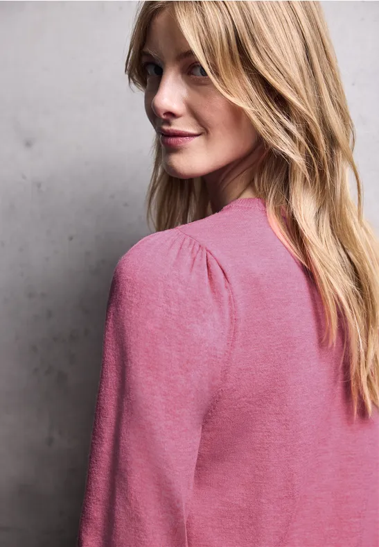 Pullover mit Puff-Ärmeln candy pink mel.